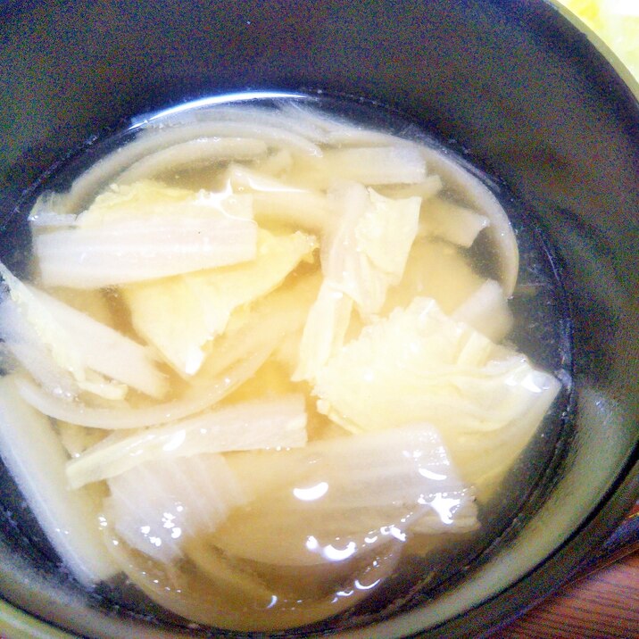 スライス玉葱&白菜の味噌汁